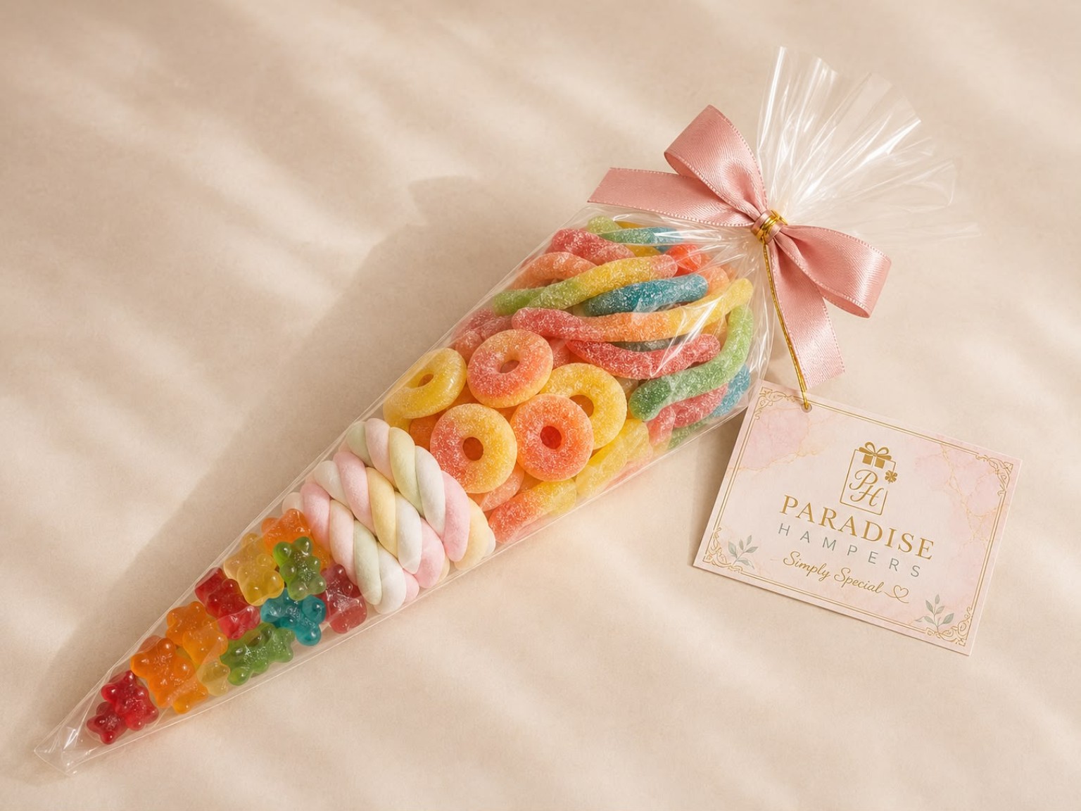 Rainbow Sweet Cone Favour by Paradise Hampers